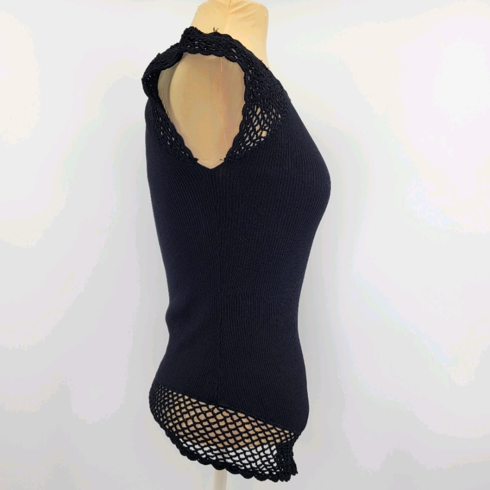 Cache Crochet Ribbed Knit Top shirt - Picture 3 of 11
